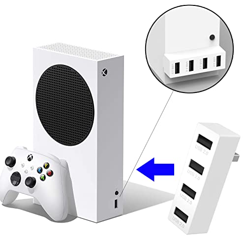 Cenxaki USB Hub Extender 2.0 for Xbox Series S, 4 Port High Speed USB Hub Splitter Expansion Expander Adapter Compatible with Xbox Series S