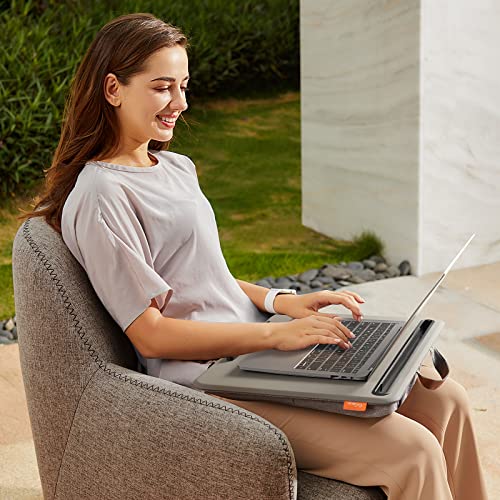 Lap Desk for Laptop, Lightweight Lap Desk with Pillow Cushion, Fits up to  15.6 inch Laptop, Portable Lap Desk with Handle, Anti-Slip Support Ledge